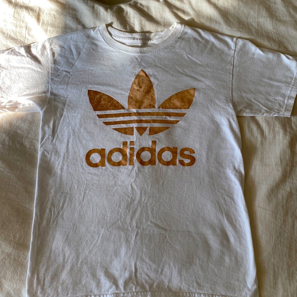 Rare Adidas rose gold foil shirt